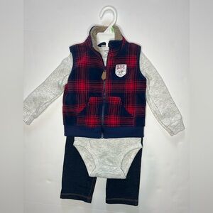 *NWT* Carter’s Baby Boys 3-Piece Fleece Vest Set